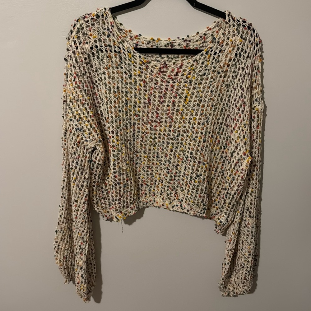 Pompom Cropped Sweater